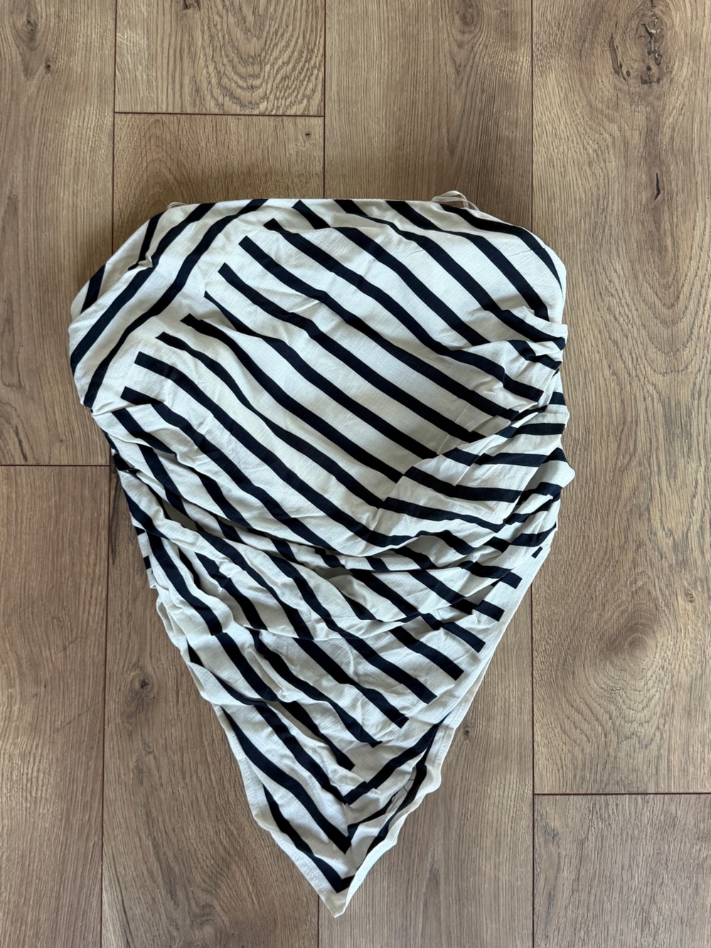 Zara Striped Black and White Triangle Strapless top NWT
